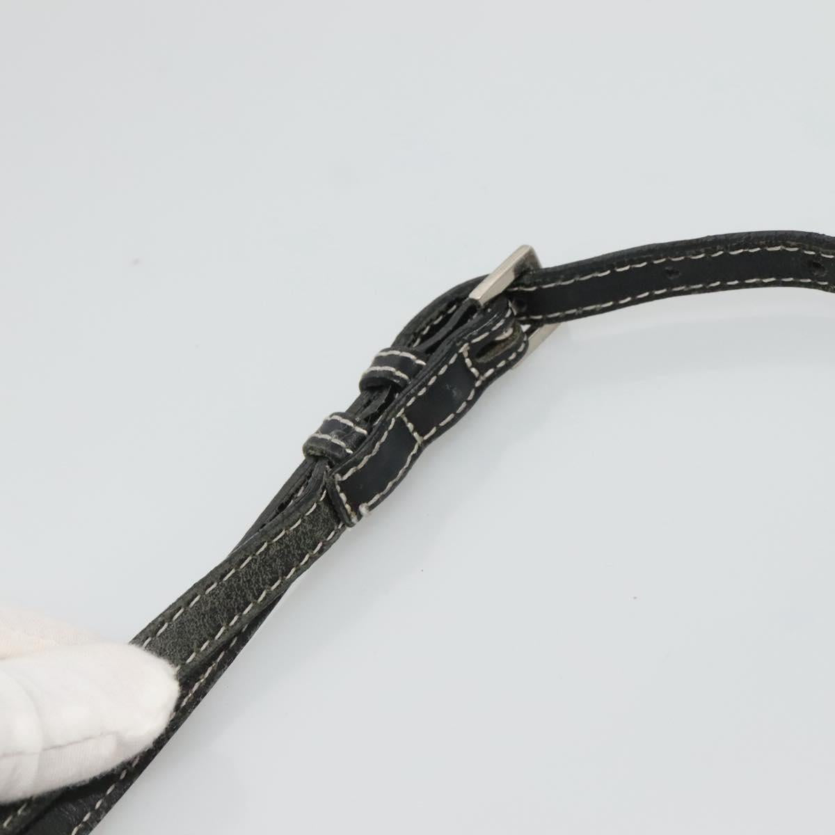 BURBERRY Nova Check Blue Label Shoulder Bag Nylon Black Auth ti2847