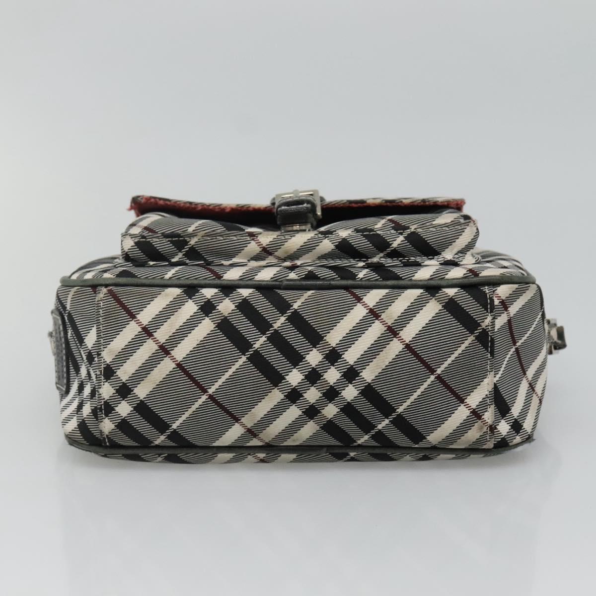 BURBERRY Nova Check Blue Label Shoulder Bag Nylon Black Auth ti2847