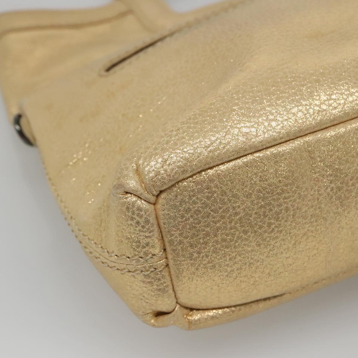 BURBERRY Blue Label Hand Bag Leather 2way Gold Auth ti2851