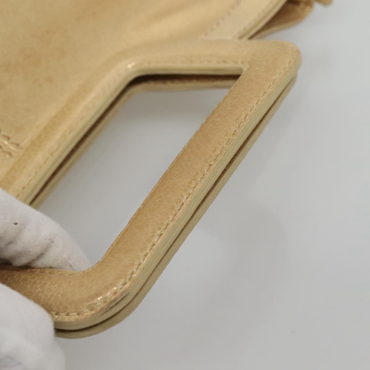 BURBERRY Blue Label Hand Bag Leather 2way Gold Auth ti2851