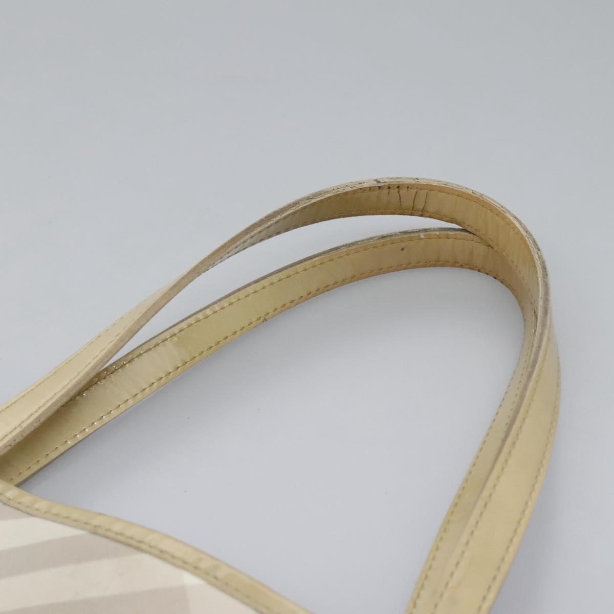 BURBERRY Nova Check Tote Bag PVC Beige Auth ti2855