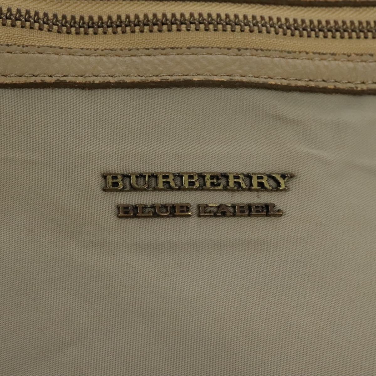 BURBERRY Blue Label Shoulder Bag Nylon 2way Beige Auth ti2857