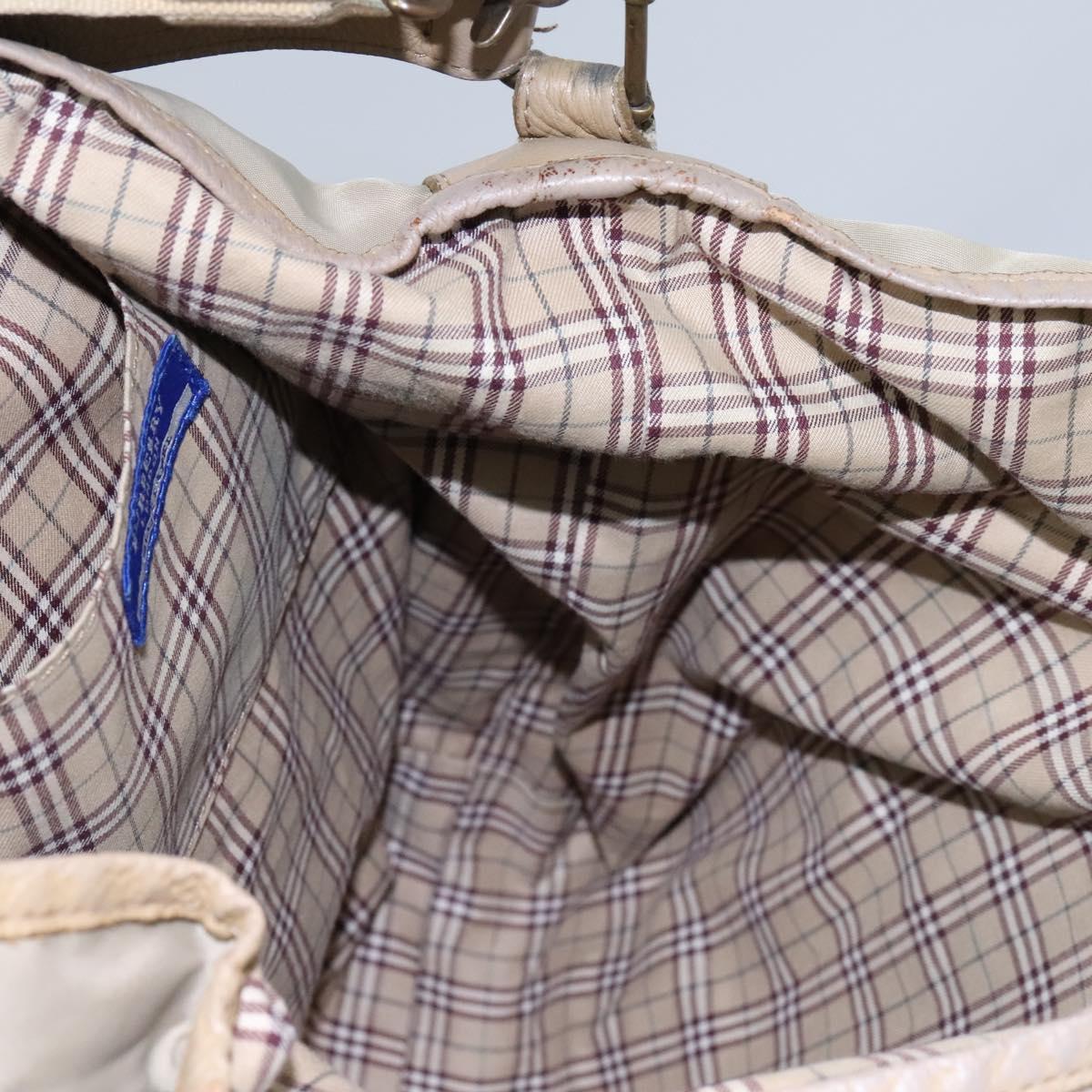 BURBERRY Blue Label Shoulder Bag Nylon 2way Beige Auth ti2857