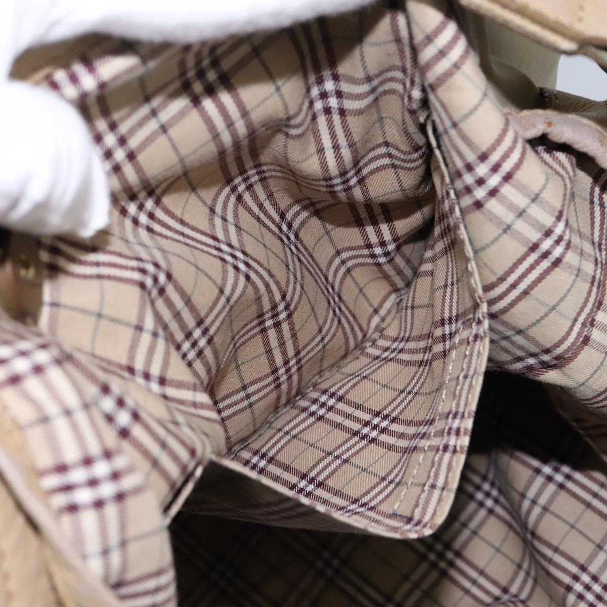 BURBERRY Blue Label Shoulder Bag Nylon 2way Beige Auth ti2857