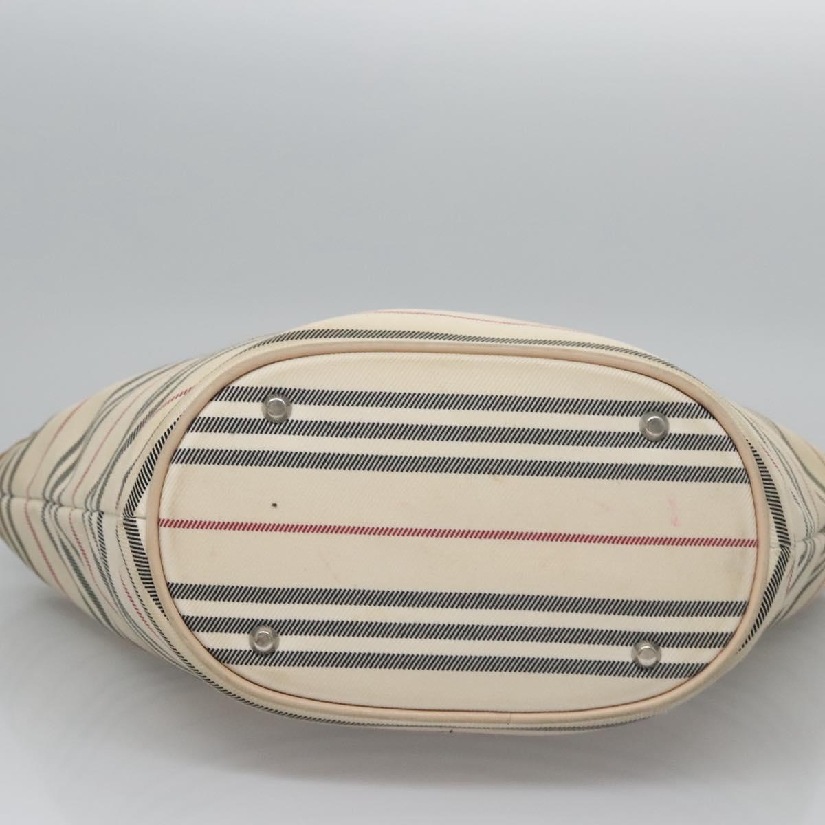 BURBERRY Hand Bag Canvas Beige Auth ti2859