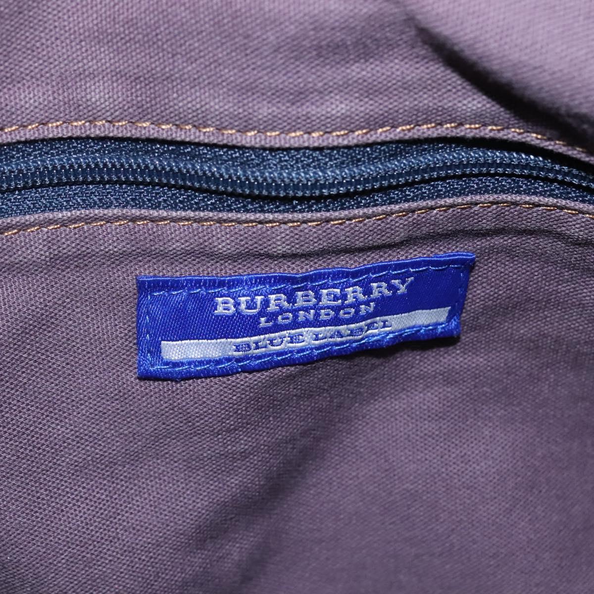 BURBERRY Blue Label Shoulder Bag Canvas Navy Auth ti2862