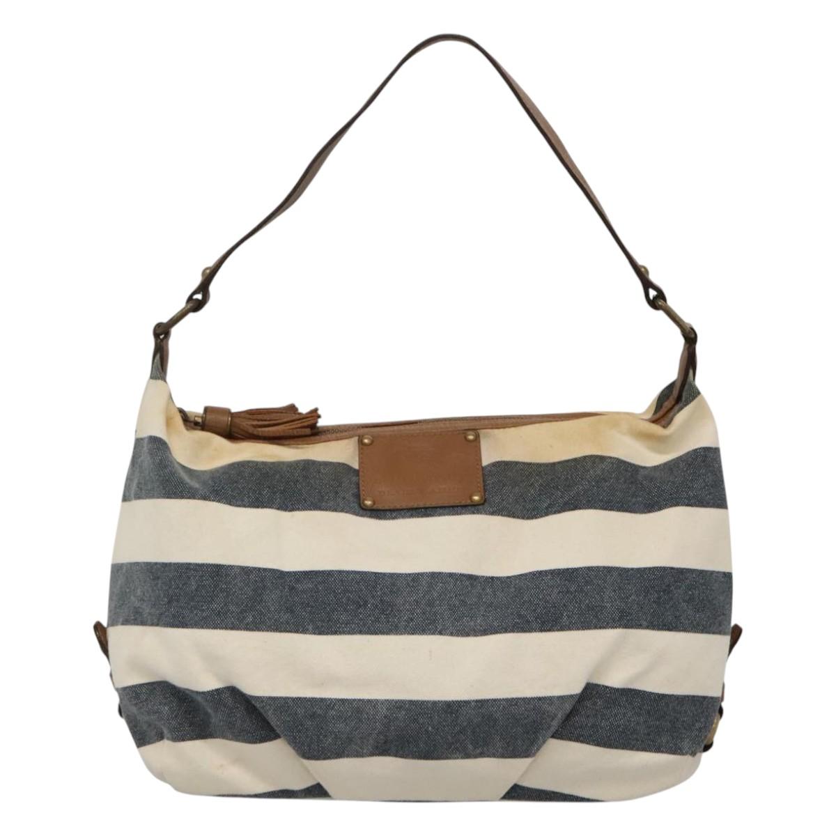 BURBERRY Blue Label Shoulder Bag Canvas Navy Auth ti2862