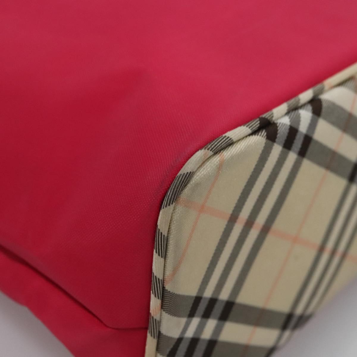 BURBERRY Nova Check Blue Label Shoulder Bag Nylon Pink Auth ti2865