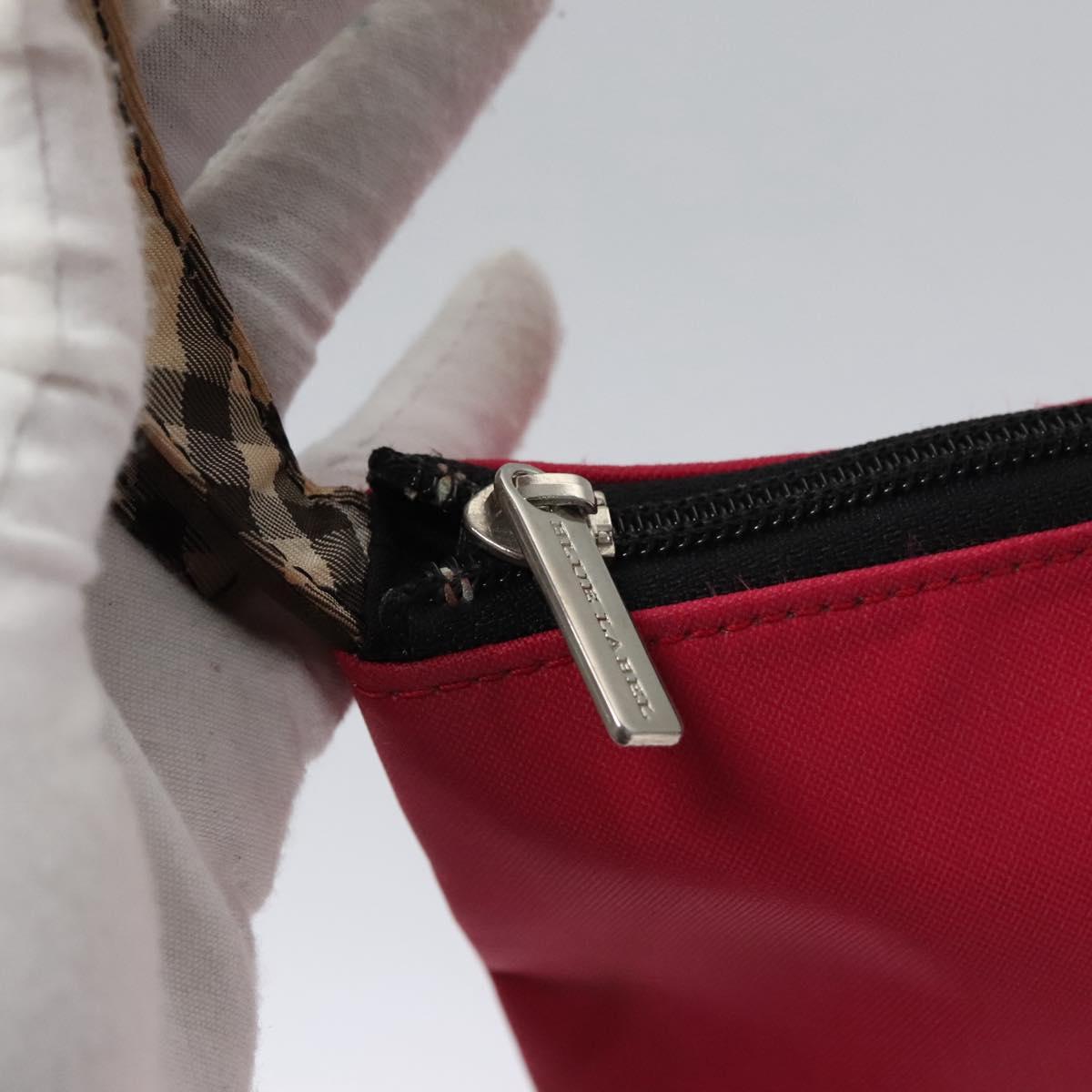 BURBERRY Nova Check Blue Label Shoulder Bag Nylon Pink Auth ti2865