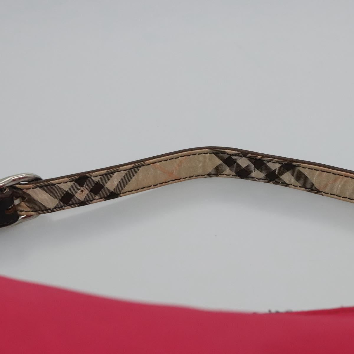 BURBERRY Nova Check Blue Label Shoulder Bag Nylon Pink Auth ti2865