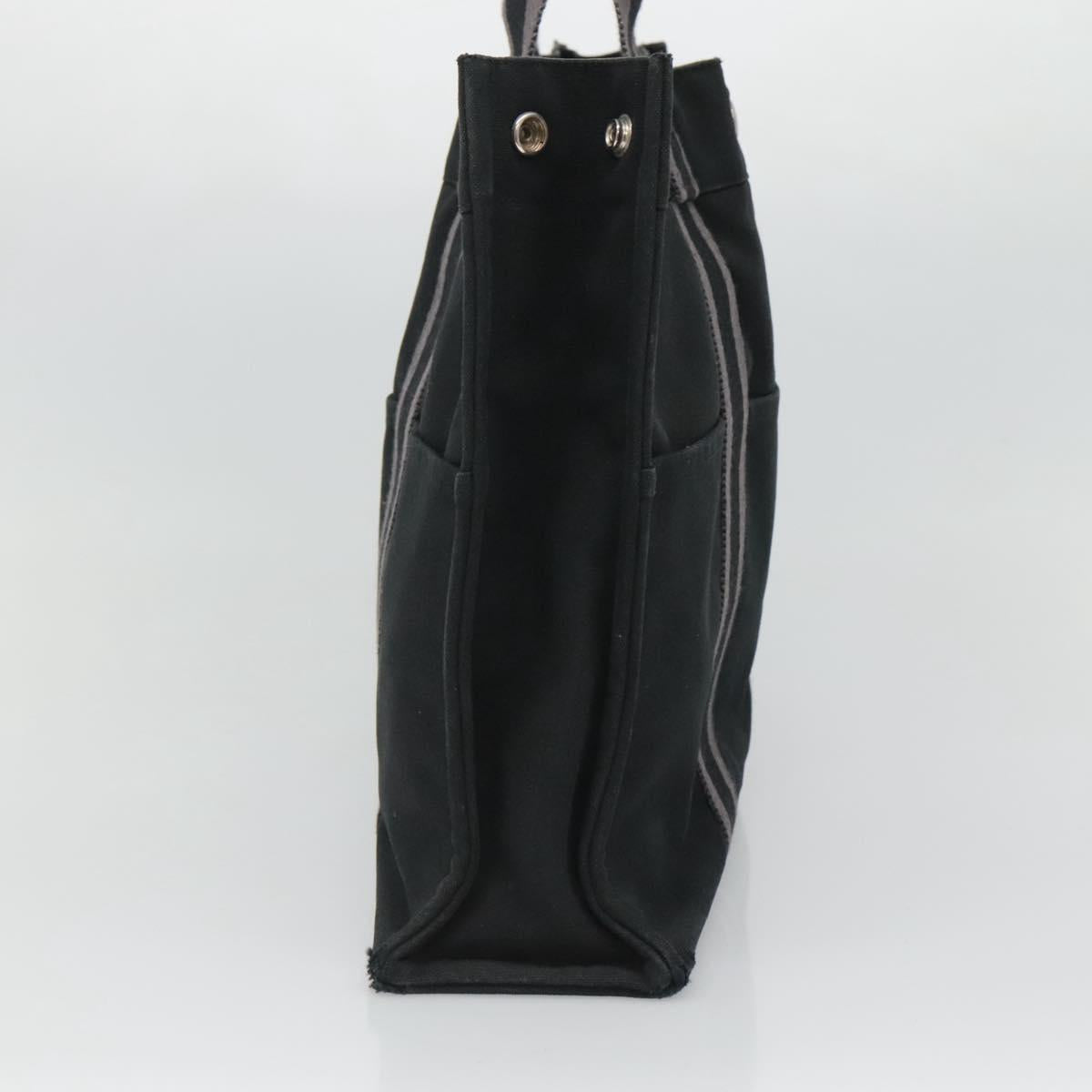 HERMES Fourre Tout MM Hand Bag Canvas Black Auth ti2873