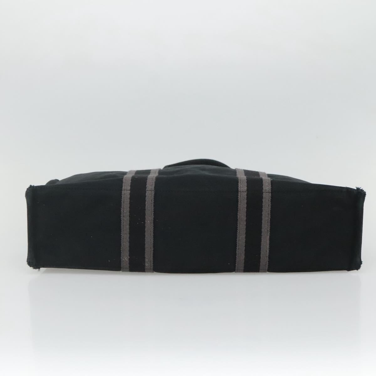 HERMES Fourre Tout MM Hand Bag Canvas Black Auth ti2873