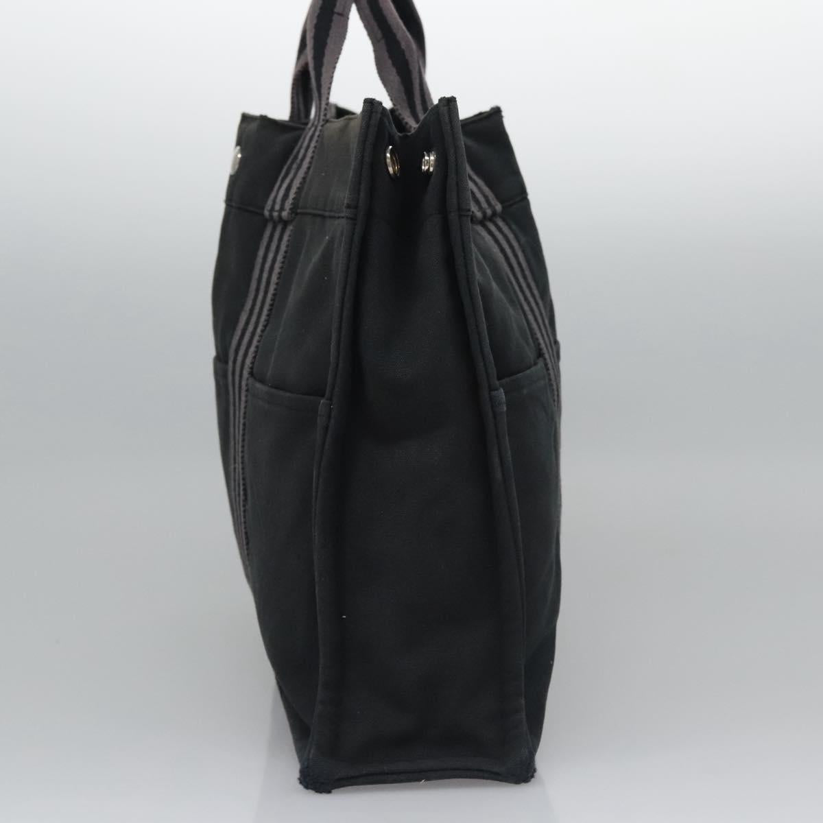 HERMES Fourre Tout MM Hand Bag Canvas Black Auth ti2874