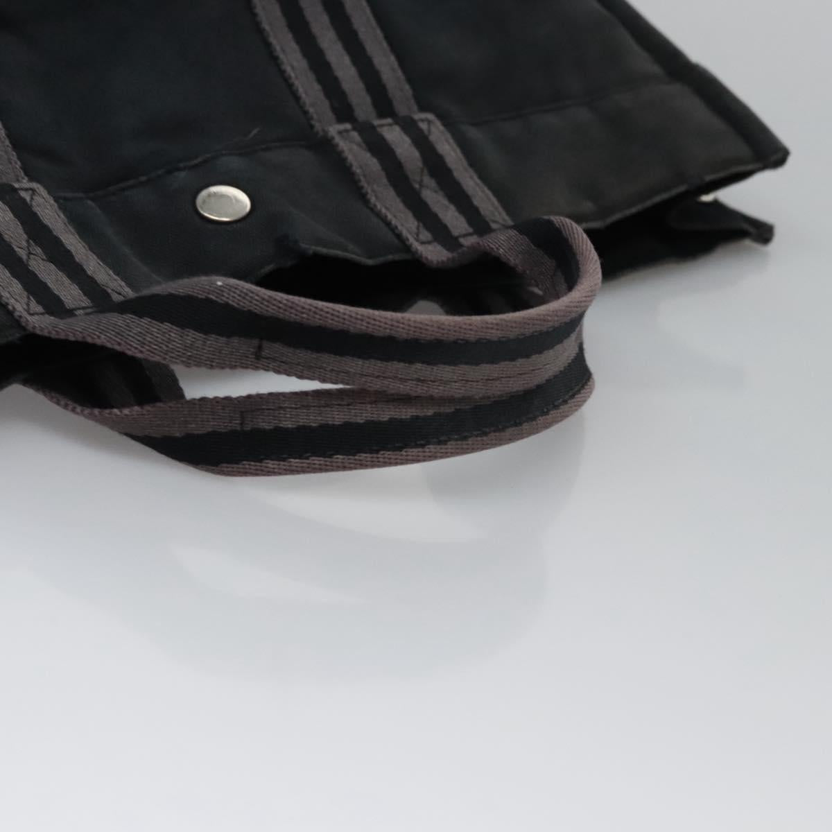 HERMES Fourre Tout MM Hand Bag Canvas Black Auth ti2874