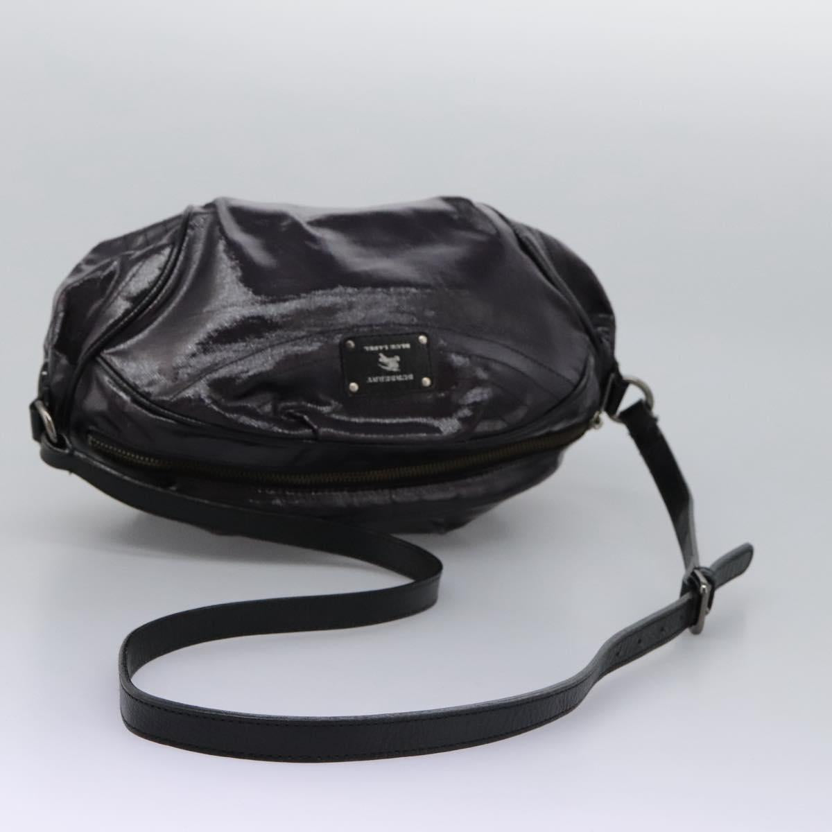BURBERRY Blue Label Shoulder Bag Enamel Purple Auth ti2877