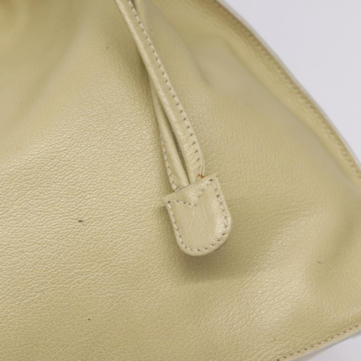 GUCCI Shoulder Bag Leather Beige Auth ti2881