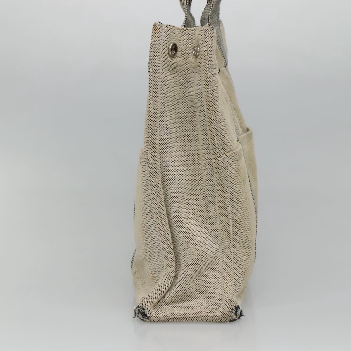 HERMES New Fourre Tout MM Hand Bag Canvas Gray Silver Auth ti2884