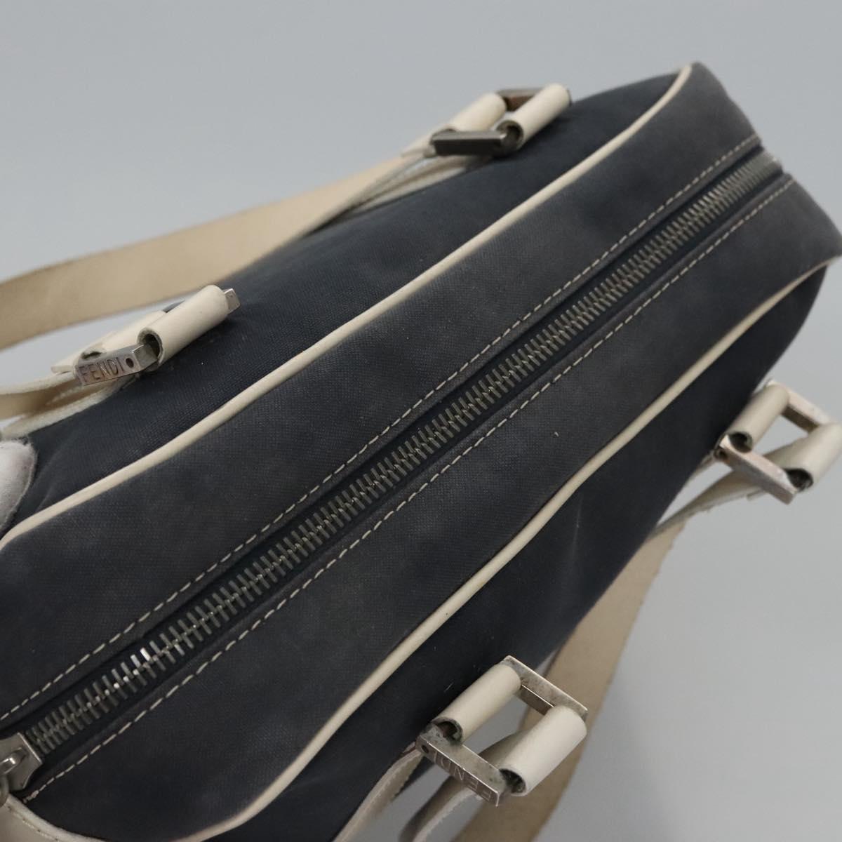 FENDI Hand Bag Canvas Navy Auth ti2885