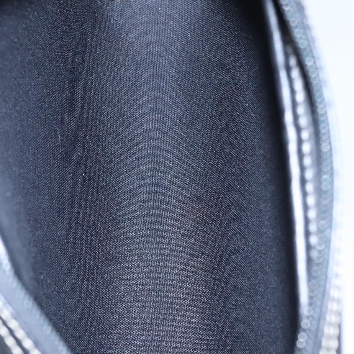 Christian Dior Honeycomb Canvas Clutch Bag PVC Leather Black Silver Auth ti2892