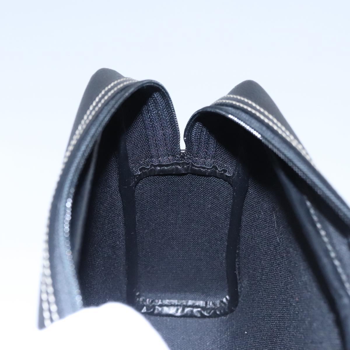 Christian Dior Honeycomb Canvas Clutch Bag PVC Leather Black Silver Auth ti2892