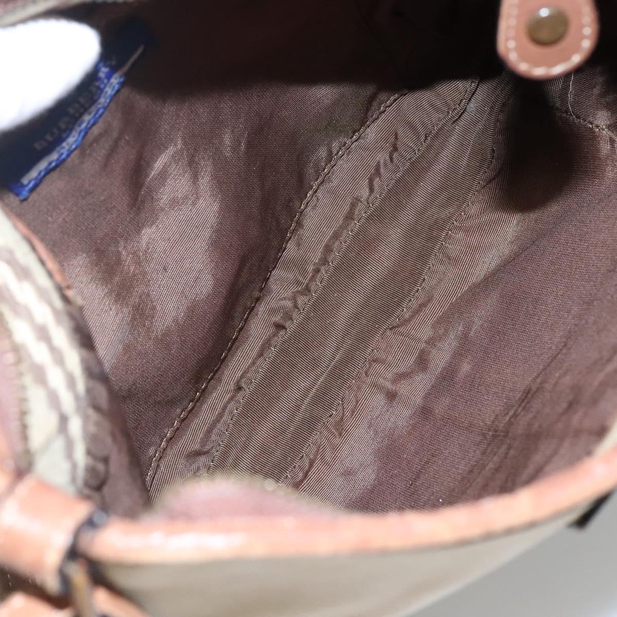 BURBERRY Blue Label Shoulder Bag Canvas Beige Auth ti2894