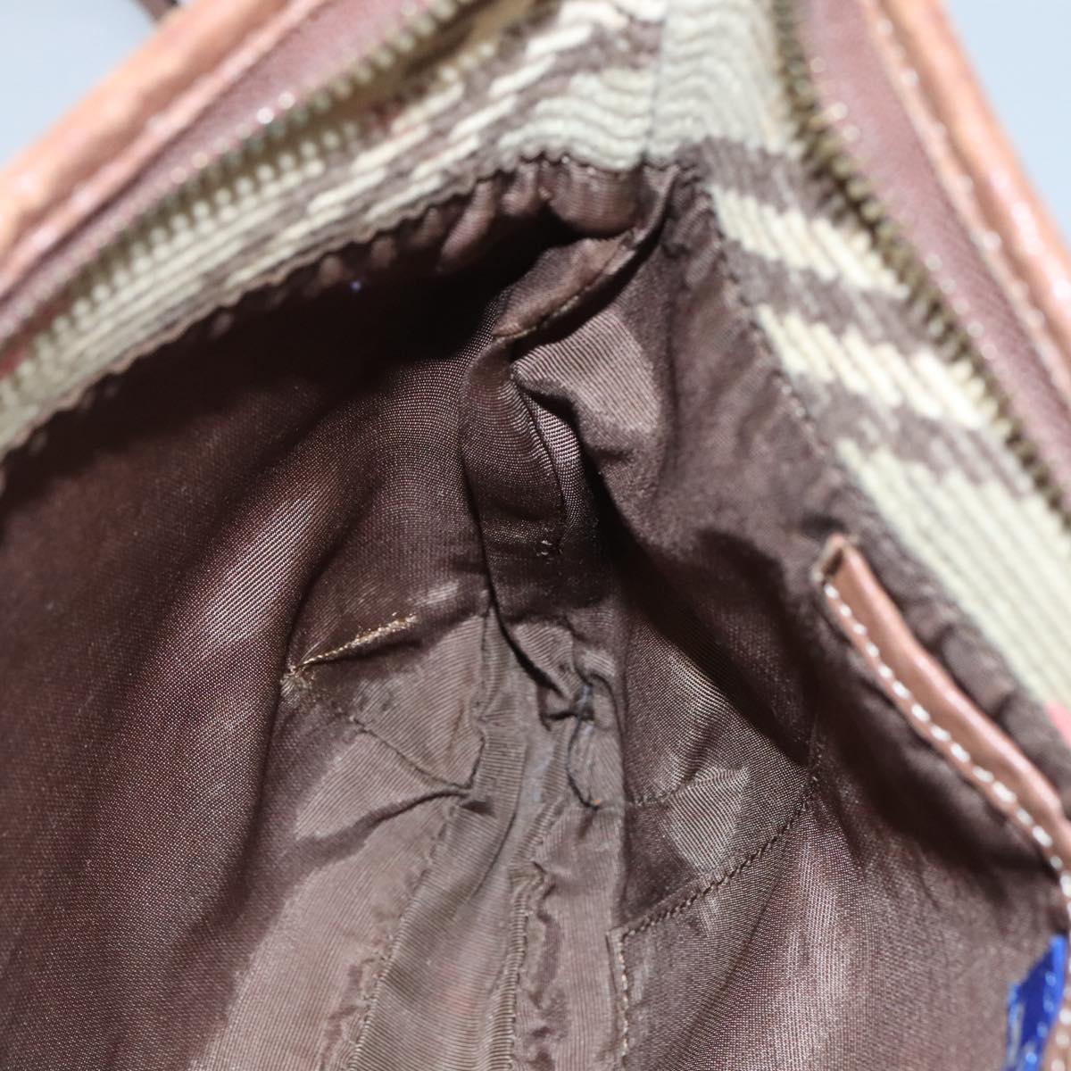 BURBERRY Blue Label Shoulder Bag Canvas Beige Auth ti2894