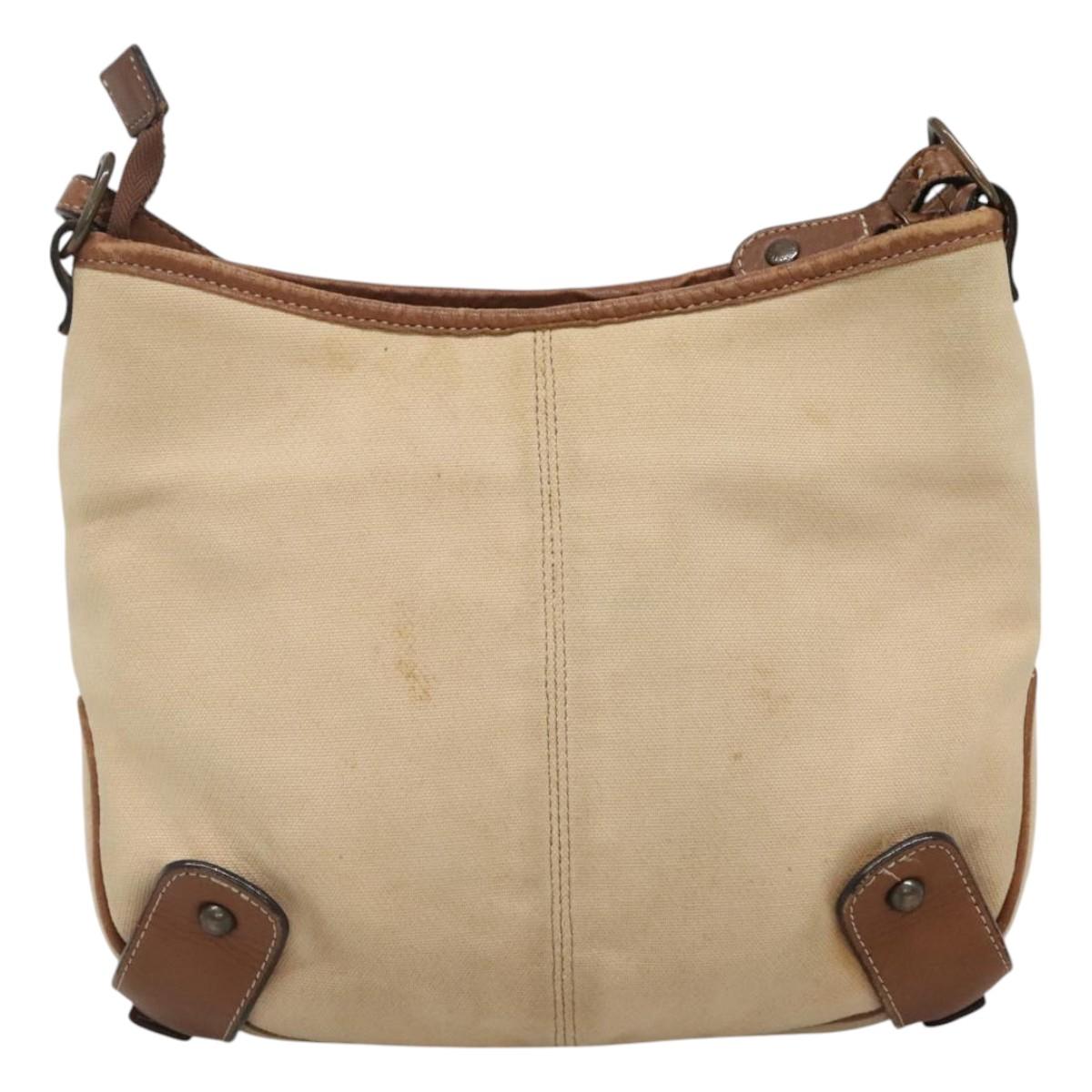 BURBERRY Blue Label Shoulder Bag Canvas Beige Auth ti2894