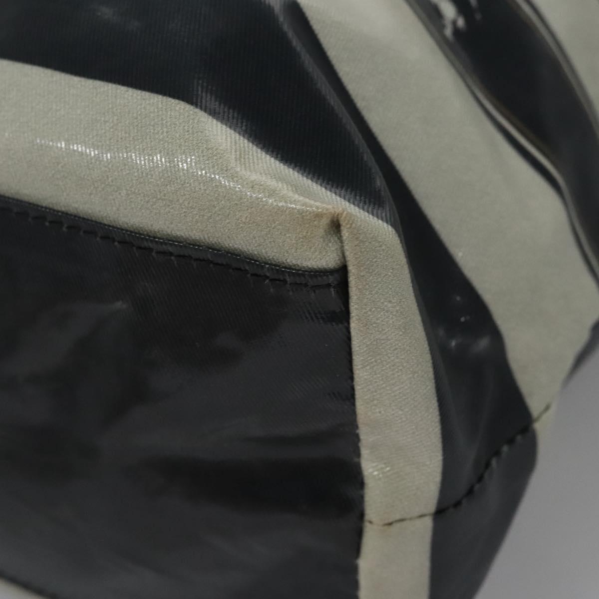 BURBERRY Blue Label Coated Canvas Black White Auth ti2895