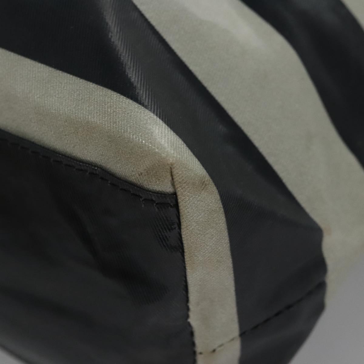 BURBERRY Blue Label Coated Canvas Black White Auth ti2895