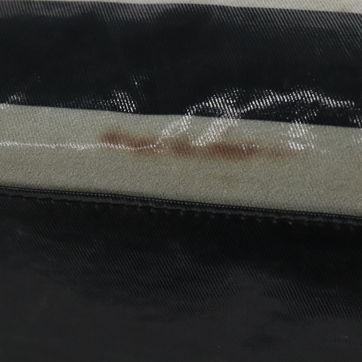 BURBERRY Blue Label Coated Canvas Black White Auth ti2895