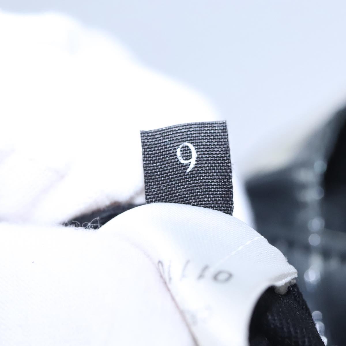 BURBERRY Blue Label Coated Canvas Black White Auth ti2895