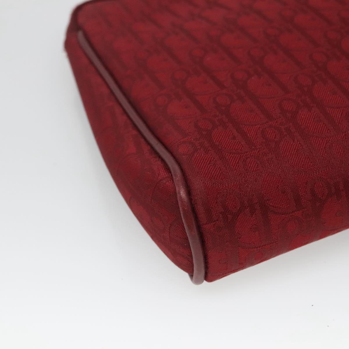 Christian Dior Trotter Canvas Clutch Bag Red Auth ti2899