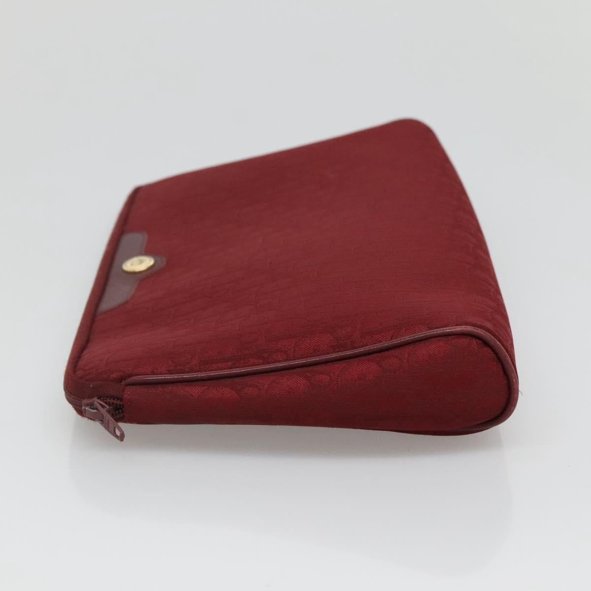 Christian Dior Trotter Canvas Clutch Bag Red Auth ti2899