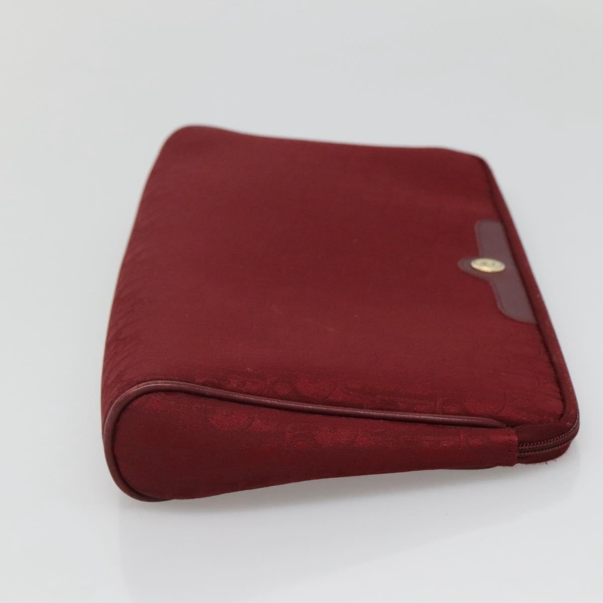 Christian Dior Trotter Canvas Clutch Bag Red Auth ti2899