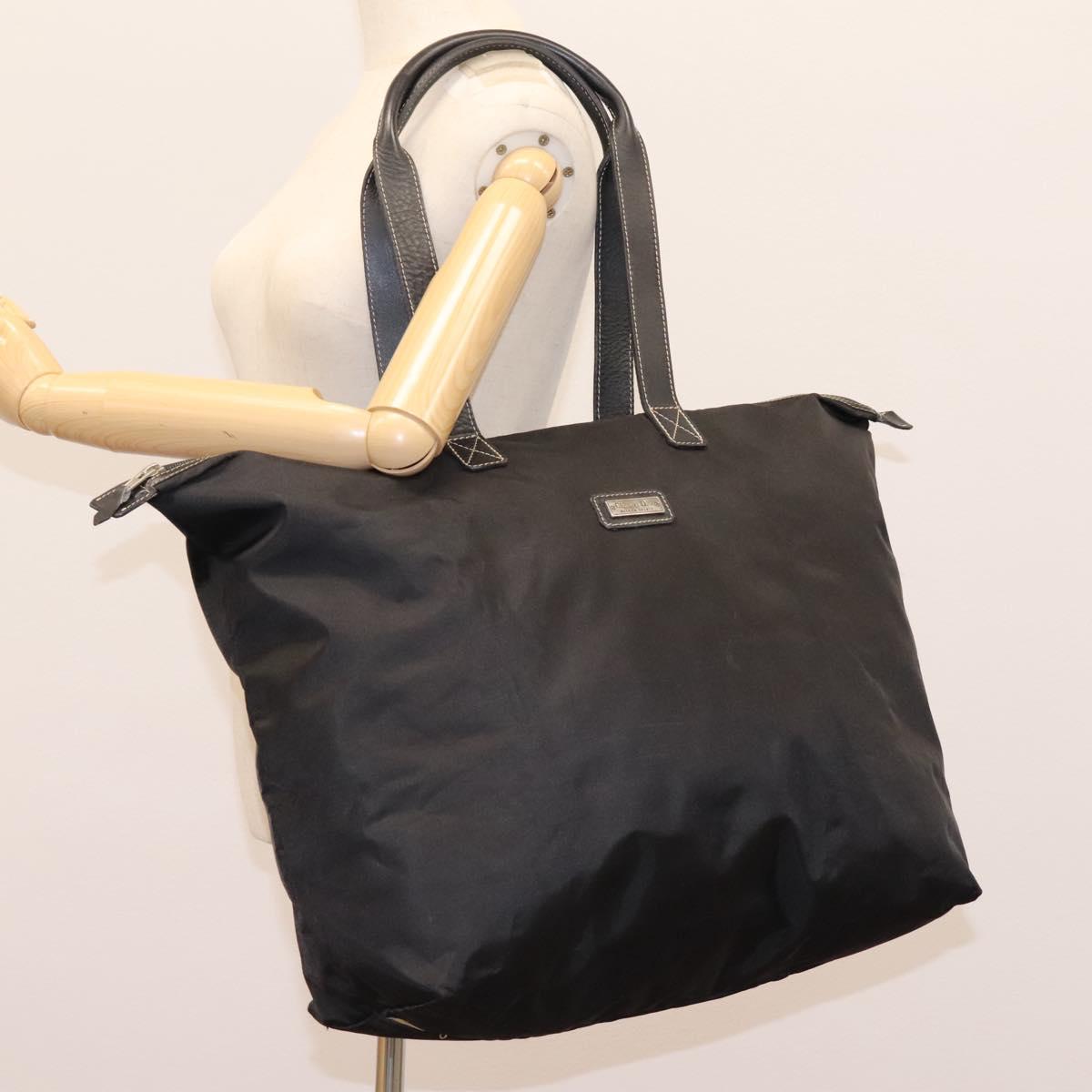 Christian Dior Tote Bag Nylon Black Auth ti2908