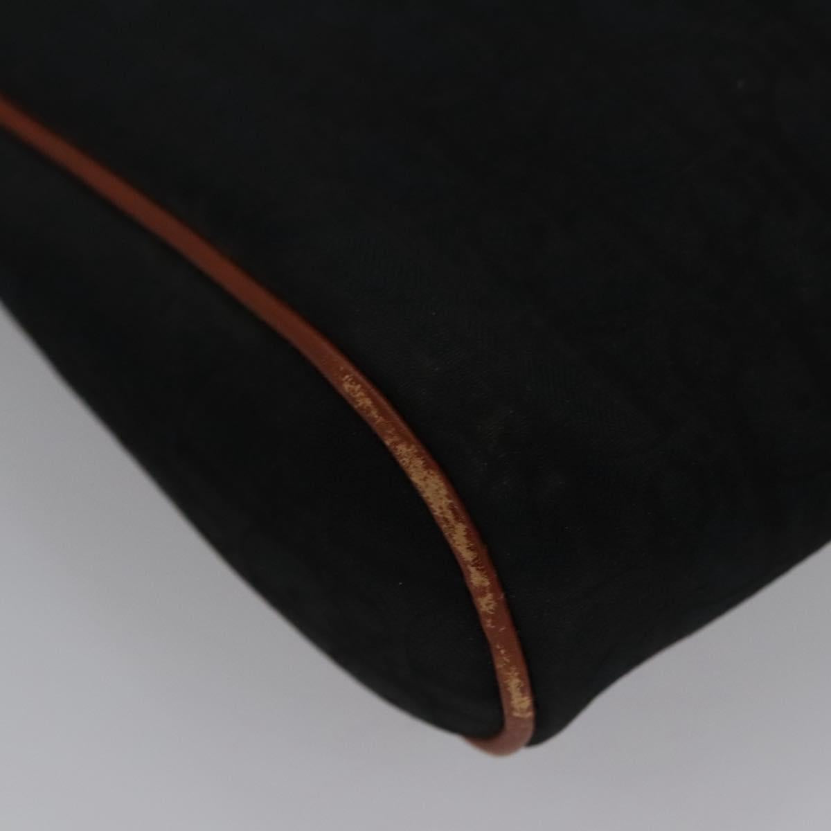 Christian Dior Trotter Canvas Clutch Bag Black Gold Auth ti2911