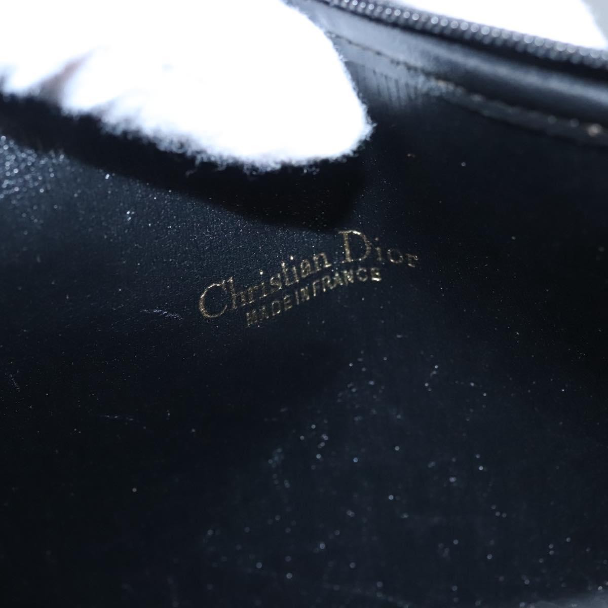 Christian Dior Trotter Canvas Clutch Bag Black Gold Auth ti2911
