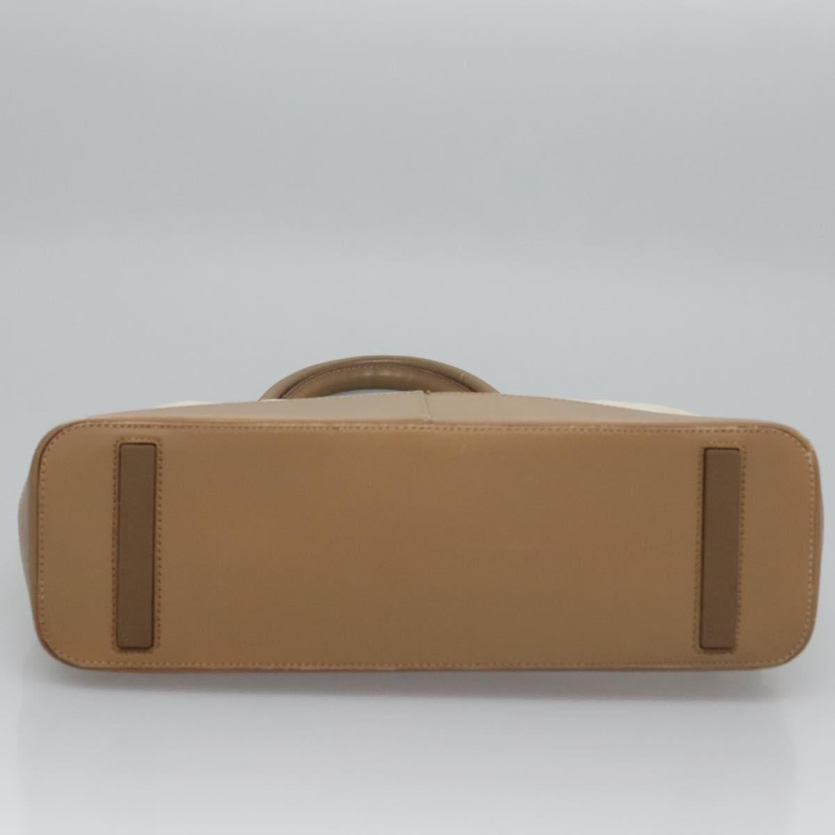 PRADA Hand Bag Nylon Beige Auth ti2915