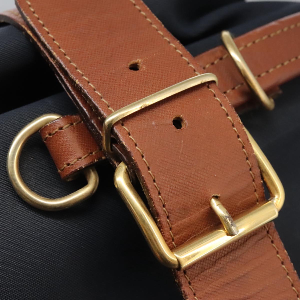 Burberrys Travel Case Boston Bag PVC Navy Brown Auth ti2922