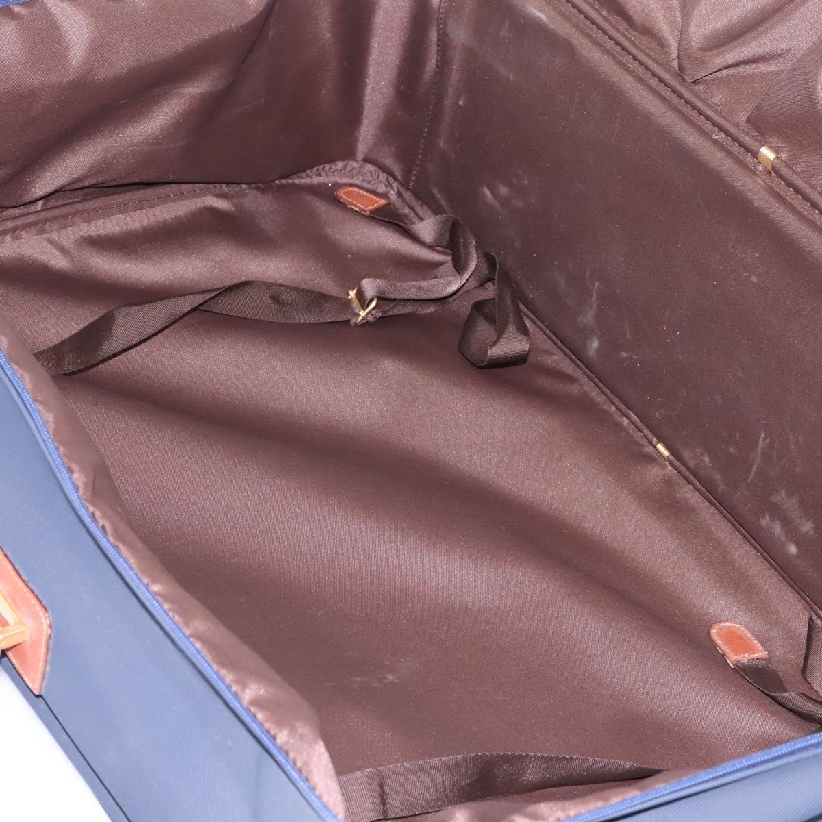 Burberrys Travel Case Boston Bag PVC Navy Brown Auth ti2922