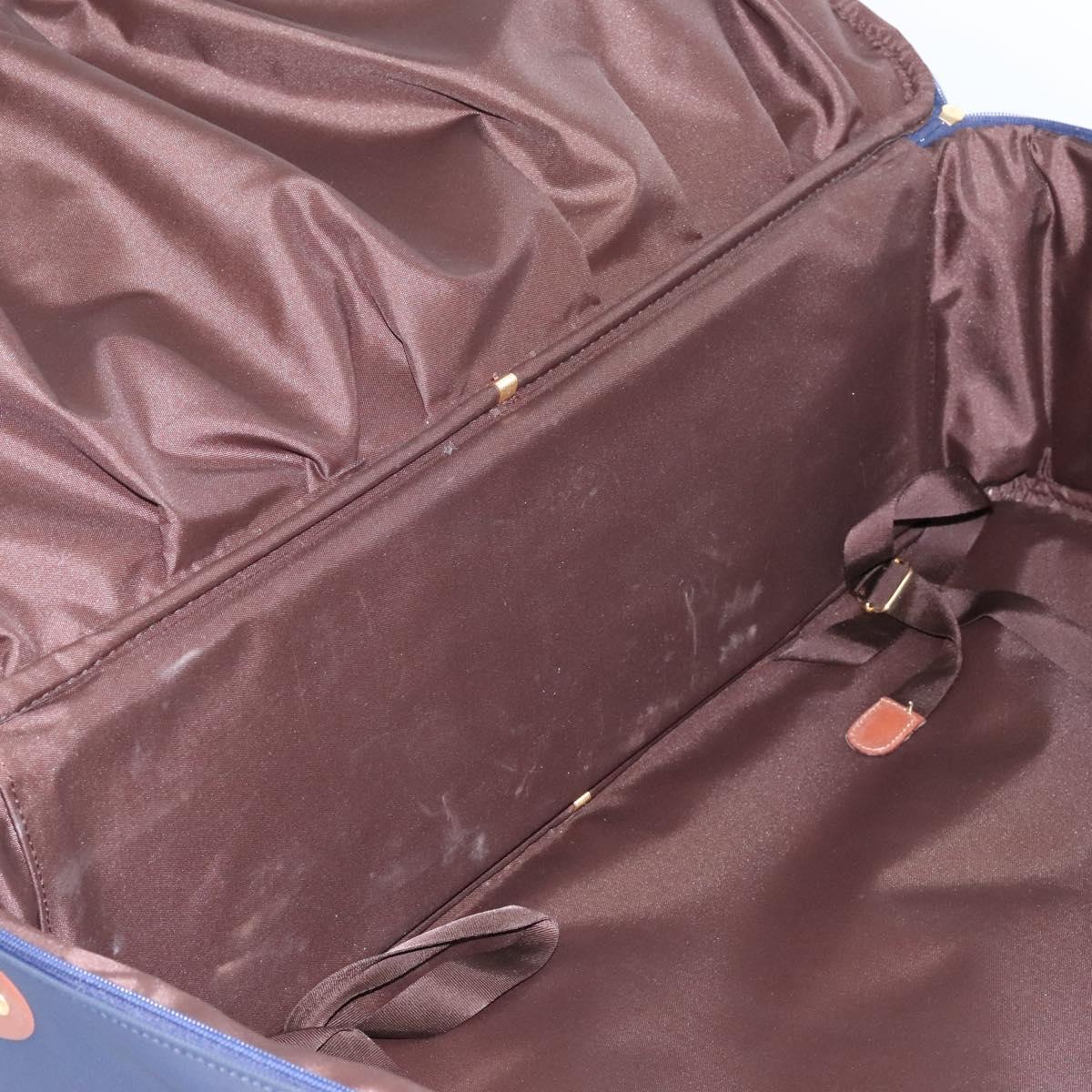 Burberrys Travel Case Boston Bag PVC Navy Brown Auth ti2922