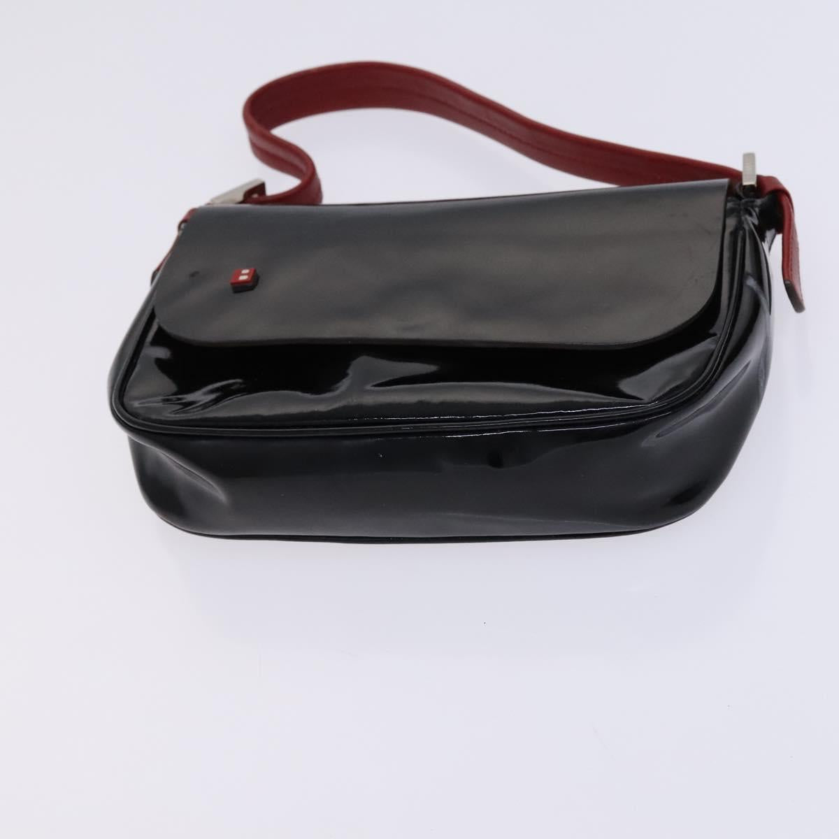 BALLY Hand Bag Leather 4Set Black Yellow Auth ti2926