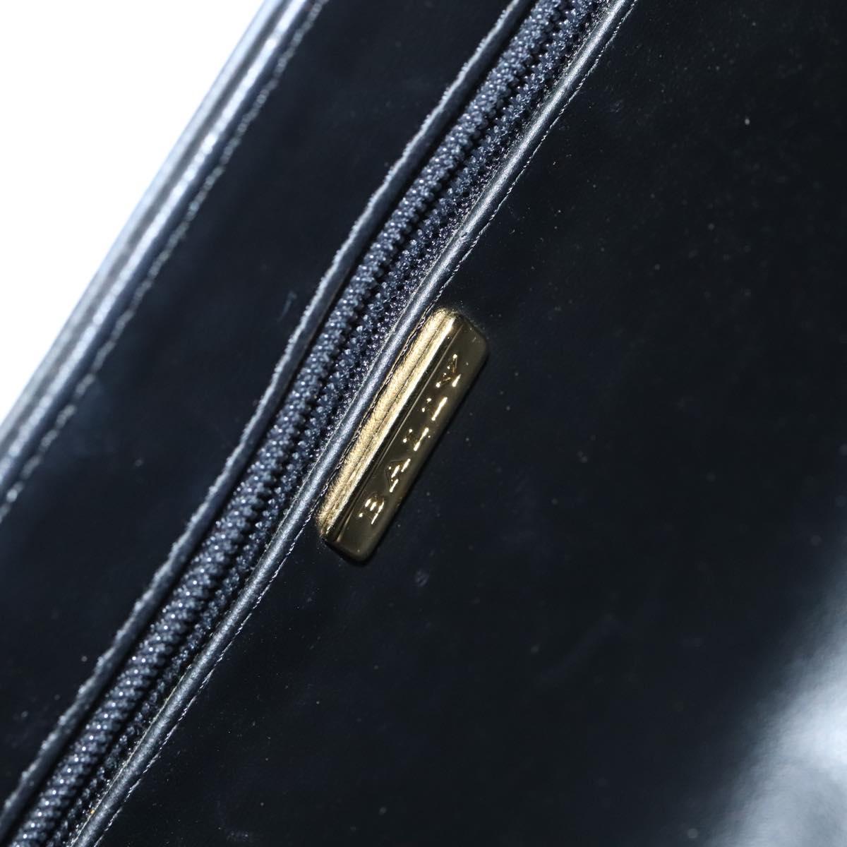 BALLY Chain Shoulder Bag Leather White Gold Auth ti2933