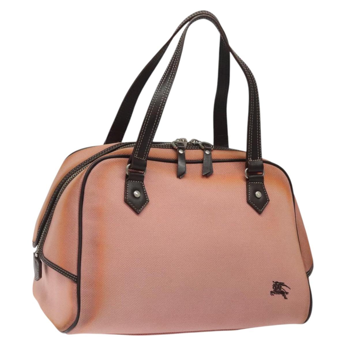 BURBERRY Blue Label Hand Bag Canvas Pink Auth ti2936