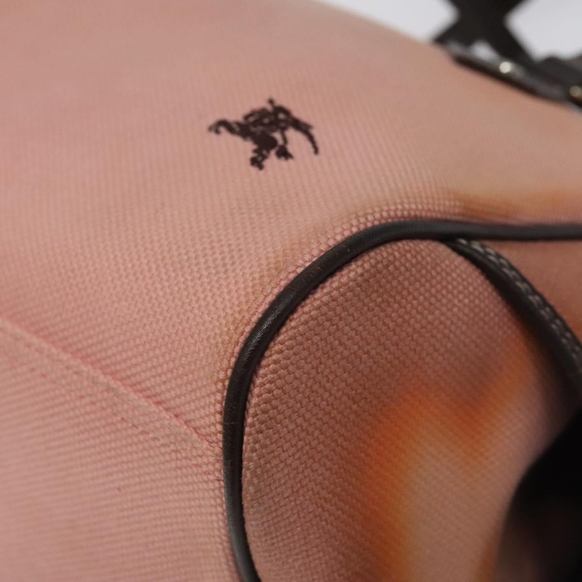 BURBERRY Blue Label Hand Bag Canvas Pink Auth ti2936
