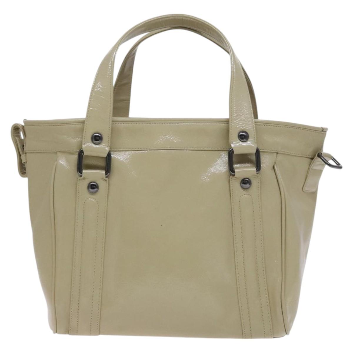 BURBERRY Blue Label Tote Bag Enamel Beige Auth ti2940
