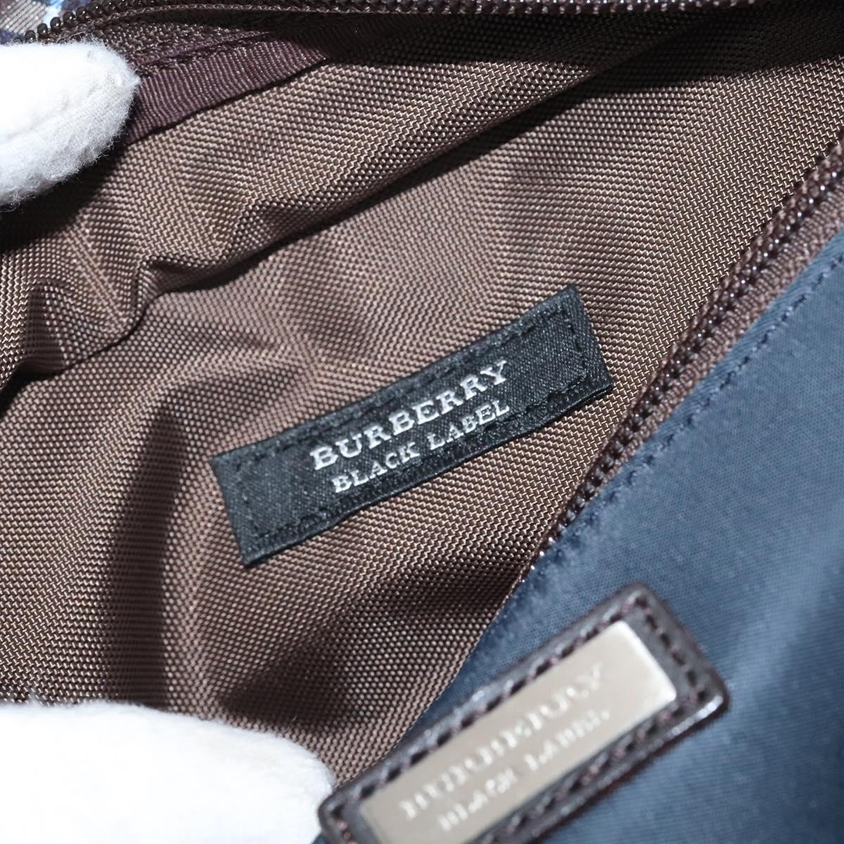 BURBERRY Black label Shoulder Bag Nylon Navy Auth ti2951