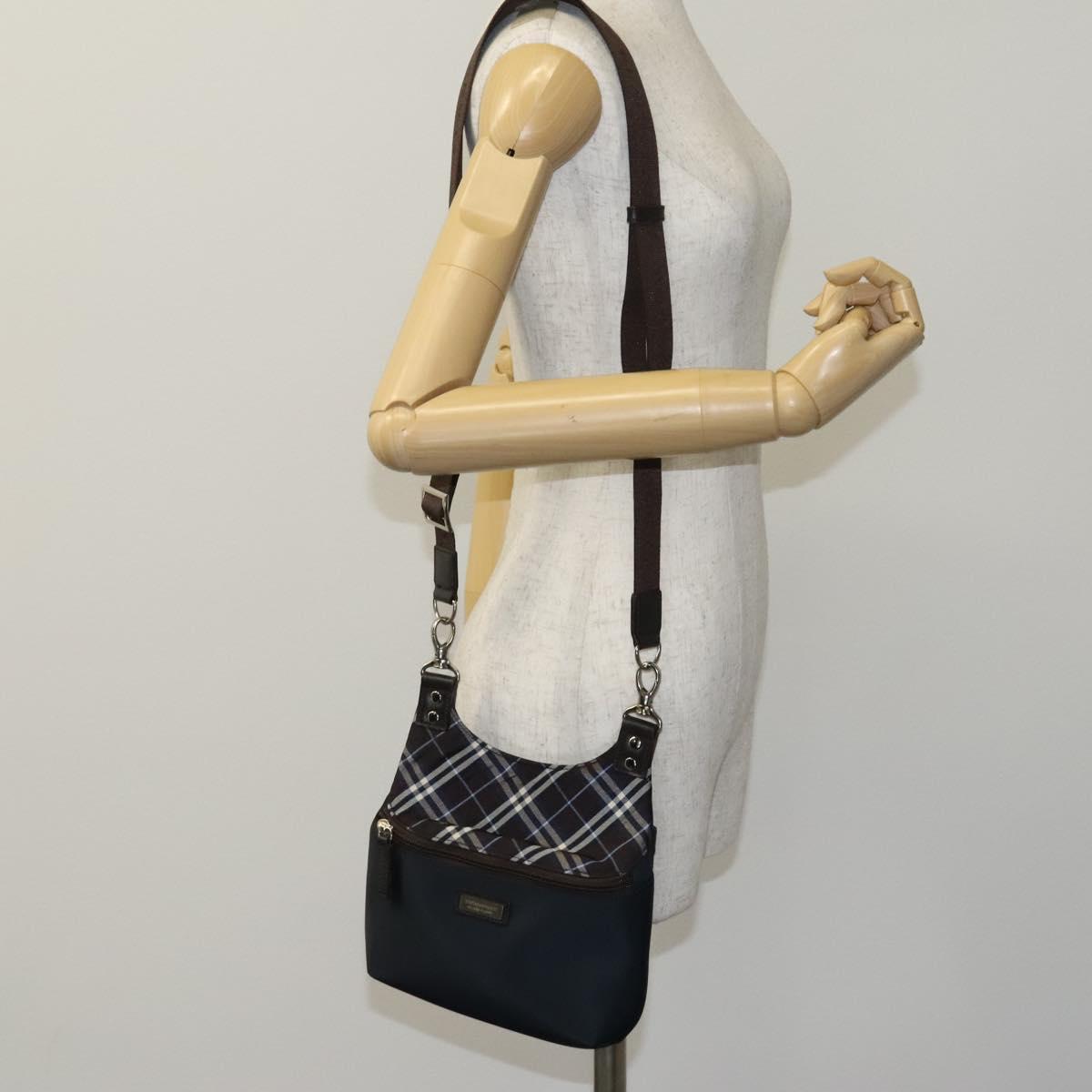 BURBERRY Black label Shoulder Bag Nylon Navy Auth ti2951