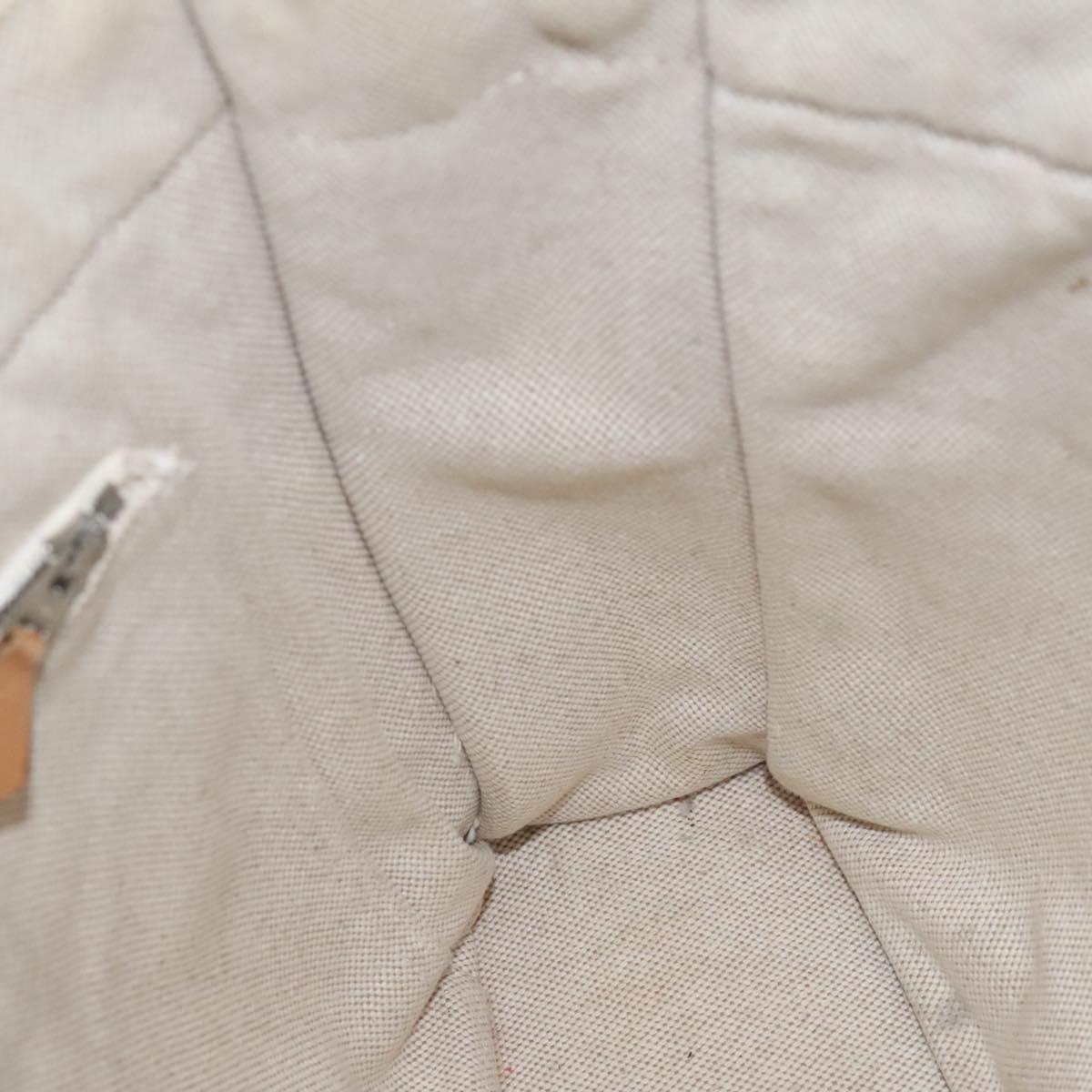 HERMES New Fourre Tout MM Hand Bag Canvas Beige Silver Auth ti2953