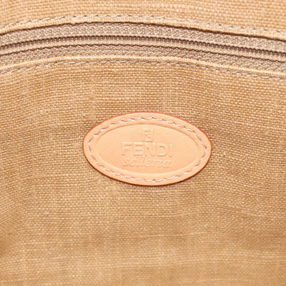 FENDI Hand Bag Nylon Beige Auth ti2956